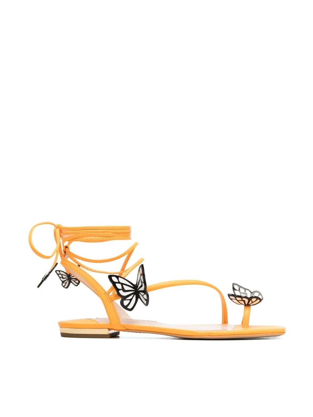 Sophia Webster Orange Butterfly Tie-Strap Flat Sandals